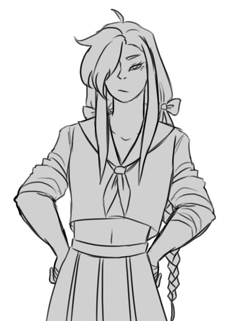 half body sketch